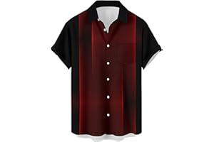 Deer Lady Hawaiian Bowling Shirts for Men Short Sleeve Button Down Shirt Casual Beach Summer Shirts