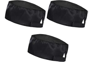 MANJIAMEI Unisex Mesh Chef Hats 3PCS Sushi Beanie Restaurant Kitchen Cooking Hats Catering Caps Adjustable Reusable Food Serv