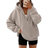 Trendy Queen Womens Zip Up Hoodies 2026 Oversized Sweatshirt