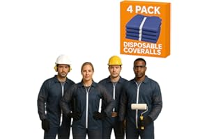 SIMPLY USEFUL PRODUCTS Disposable Coveralls Breathable Paint Suit, Poison Ivy Protective Clothing, Crawl Space, Cleaning Suit, Lightweight Coveralls