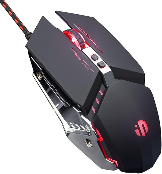 Inphic Gaming Mouse, Silent Click USB Optical PC Laptop Computer