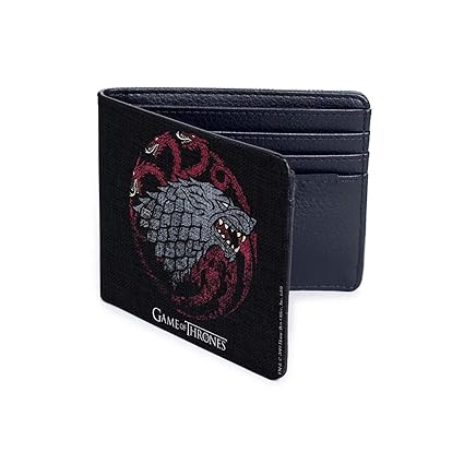 MC SID RAZZ Redwolf Game of Thrones Fire Blood and Ice Bifold Leather Mens Wallet