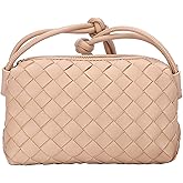 VESTURINA Woven Purse Crossbody Bag for Women, Small Leather Evening Purses with Adjustable Shoulder Strap Shoulderbag