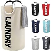 ZERO JET LAG 82L Large Laundry Basket Hamper with Handles, Beige | Collapsible Dirty Clothes Basket Waterproof Fabric, Foldable Freestanding Bin Laundry Hamper for Dorm, Bathroom &amp; Bedroom
