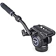 Video Camera Tripod Fluid Head-INNOREL F60,Professional Drag Pan Panoramic Fluid Head with 1/4" and 3/8" Screws Sliding Plate for DSLR Cameras,Camcorders, Telescope，Monopod,Max Load 22lbs (F60)