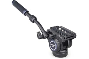 Video Camera Tripod Fluid Head-INNOREL F60,Professional Hydraulic Panoramic Fluid Head with 1/4" and 3/8" Screws Sliding Plat
