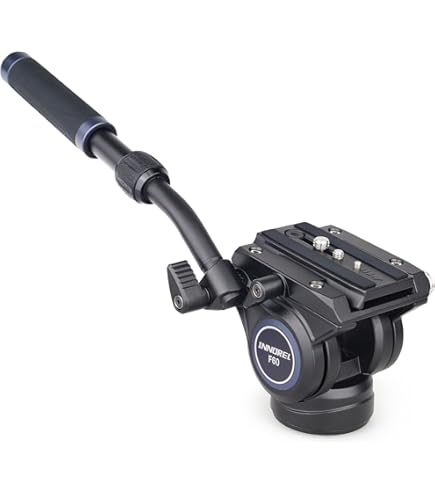 Videostatiefkop, zware camera, vloeistofdrag pankop INNOREL H70 met 1/4 en 3/8 inch schroeven, glijplaat, aluminiumlegering voor DSLR-camera, videocamcorders, schieten, filmen, max. belasting 8 kg