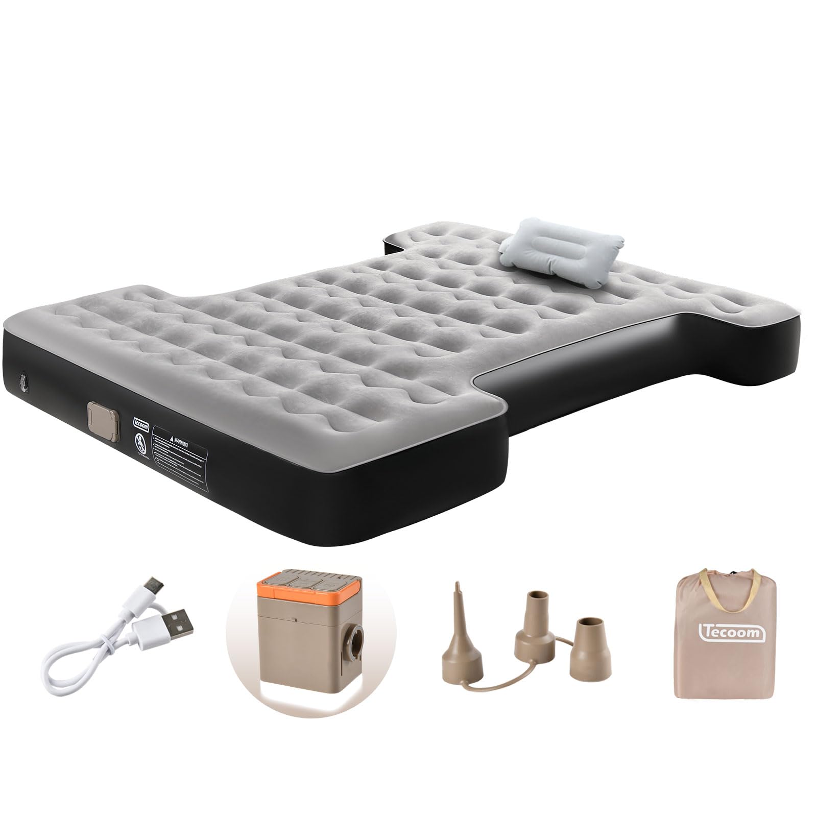 Photo 1 of Tecoom [2025 Upgrade] Wireless Inflatable Truck Bed Air Mattress for 5.5-5.8ft, Full Size Short Truck, Air Mattress Bed w/Cordless Rechargeable Pump, Pickup Blow up for Outdoor Camping