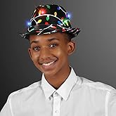 FlashingBlinkyLights LED Christmas Hat Blinky Bulbs Fedora