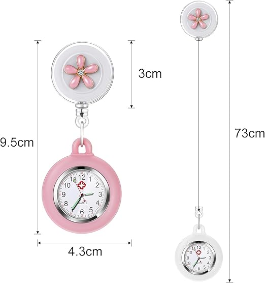 Vintoney Reloj de Enfermera, Reloj de Bolsillo Médico, 2PCS Reloj de Bolsillo de Cuarzo con Broche para Colgar, Relojes de Doctor Resistente al Agua ...