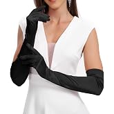kumcosy Long Satin Opera Gloves Women Costume 21 in Elbow Length for Halloween, 1920s Flapper Parties, Weddings &amp; Prom