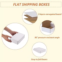 HORLIMER 10 Pack 7x5x2 Shipping Boxes, White