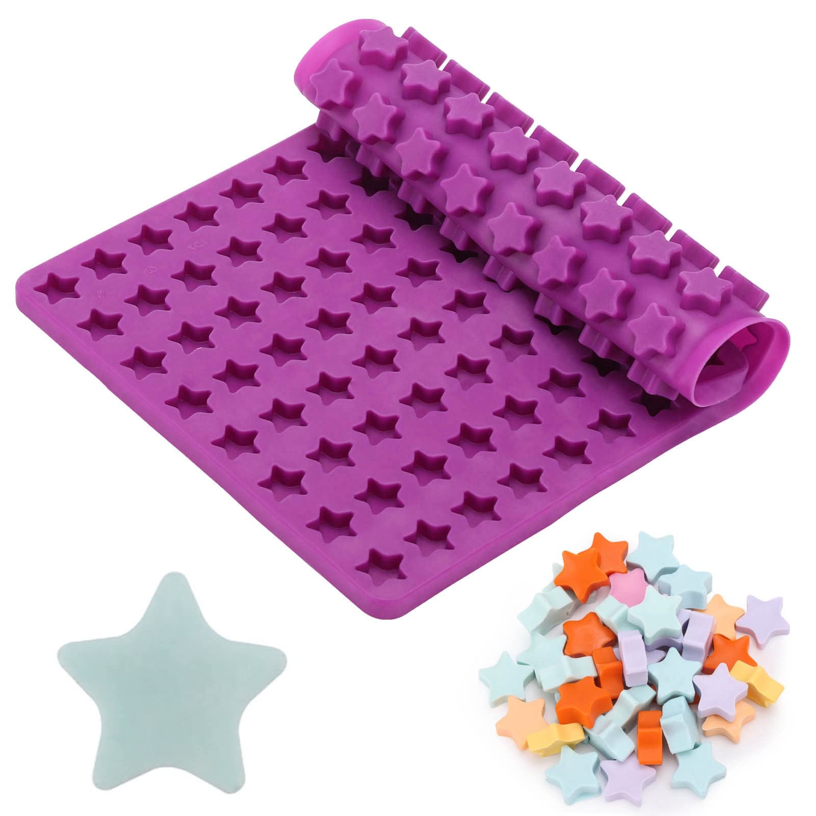 Photo 1 of 112 Cavity Mini Star Silicone Molds Fun Shaped Chocolate Molds for Homemade Dog Training Treats, Gummies, Candy, Chocolate Chips,Biscuits
