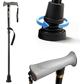 WLKPAL All-Terrain Folding Walking Cane for Men &amp; Women | Heavy-Duty, Shock-Absorbing Tip, Ergonomic Handle, Lightweight, Foldable, Adjustable, Walking Sticks for Seniors &amp; Adults