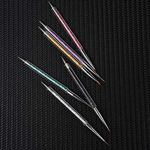 Beautifultracy 7 Pieces Nail Art Liner Brushes Dual-ended Painting Nail Design Brush Pen UV Gel Painting Acrylic Nail Design Nylon Brush Pen Set Nail Art Point Drawing Brush Pen - Thumbnail 2