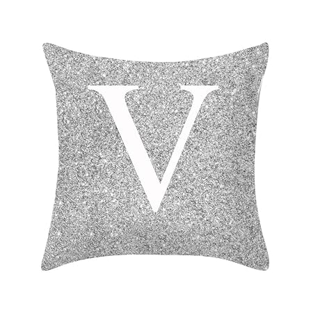 Pushfocourag Funda De Cojín Para Sofá O Cama Color Plateado