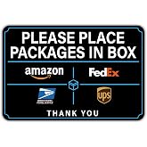 Please Leave Packages and Deliveries Here Sign，Self-Adhesive Waterproof | Durable Delivery Signs for Packages, Please Place Packages in Box for Home，Office，Shop，Box, Door（Small）