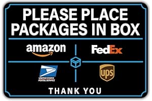 LUHIMO Please Leave Packages and Deliveries Here Sign，Self-Adhesive Waterproof Durable Delivery Signs for Packages, Please Place Packages in Box for Home，Office，Shop，Box, Door（Small）