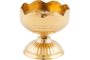 Shubhkart Handmade Solid Brass Indian Diya Lamp for Pooja, Oil Lamp (Sunflower Diya) Religious Rituals | Home Décor, Office & Temples | Festive Gifts