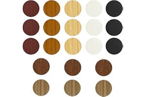 VIWIEU PVC Cover Caps Adhesive Screw Hole Stickers 378 PCS for Wall Vinyl Wood Furniture Repairing, 7 Colors Waterproof Plastic Cover for Cabinets Bookcase Desk Countersunk Screws Cam Lock