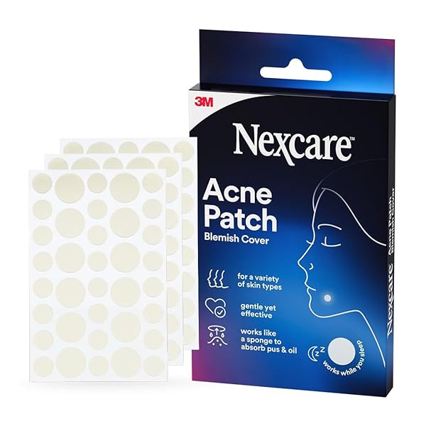 NEXCARE ACNE COVER, SKIN COVER ABSORBS PUS AND OIL FROM CLOGGED PORES, SUITABLE SKINCARE FOR MOST SKIN TYPES – 108 ACNE COVERS