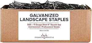 Pinnacle Mercantile USA Made 500-4 Inch Galvanized Garden Landscape Fabric Anchor Staples Thick 11 Gauge Steel