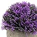 Velener Mini Plastic Artificial Pine Ball Topiary Plant with Pots for Home Decor (Purple)