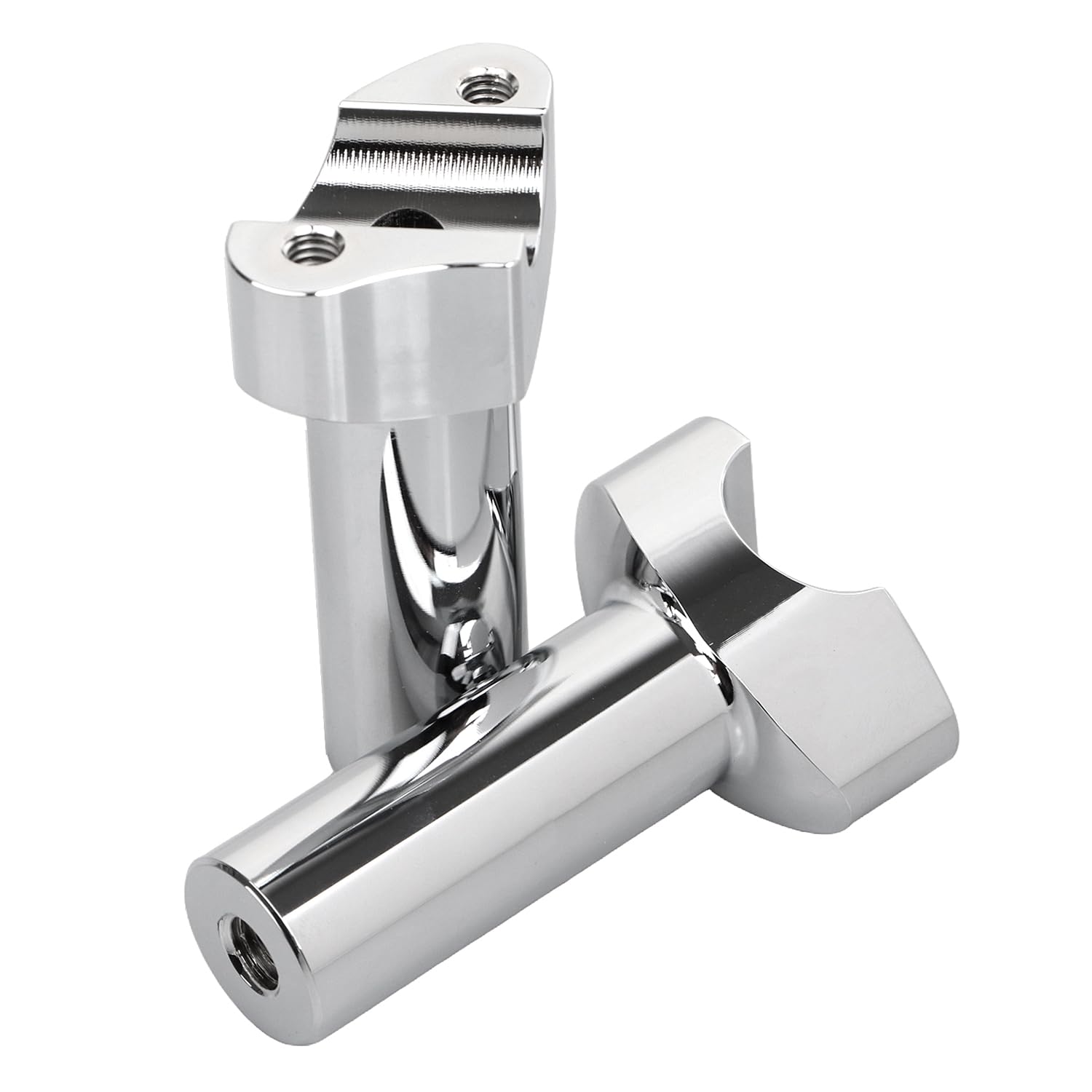 Photo 1 of YDLMT Chrome Motorcycle 4 inch Straight Handlebar Riser Fit for Harley 1" Handlebars Dyna Street bob Heritage Softail Sportster XL 883 1200