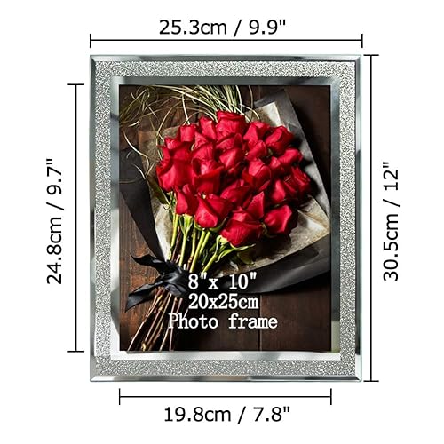 Calenzana 8x10 Picture Frame Sparkle Glass Photo Frames for