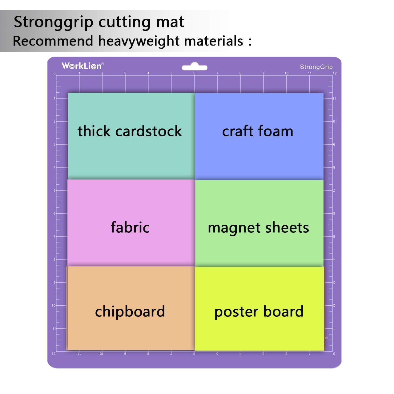 Cutting mat 12x12 for Silhouette Cameo 4/5/3/2/1(6 mats-4 StandardGrip,1LightGrip, 1StrongGrip) Adhesive Non-Slip Cut Mat for Crafts, Quilting, Sewing, Scrapbooking and All Arts