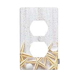 Pznen Outlet Covers Rustic Sea Shells Duplex Wall