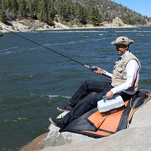 Forearm Forklift Hunting, Fishing and Recreational Blanket, Blaze Orange/Black, Model FFHFRB