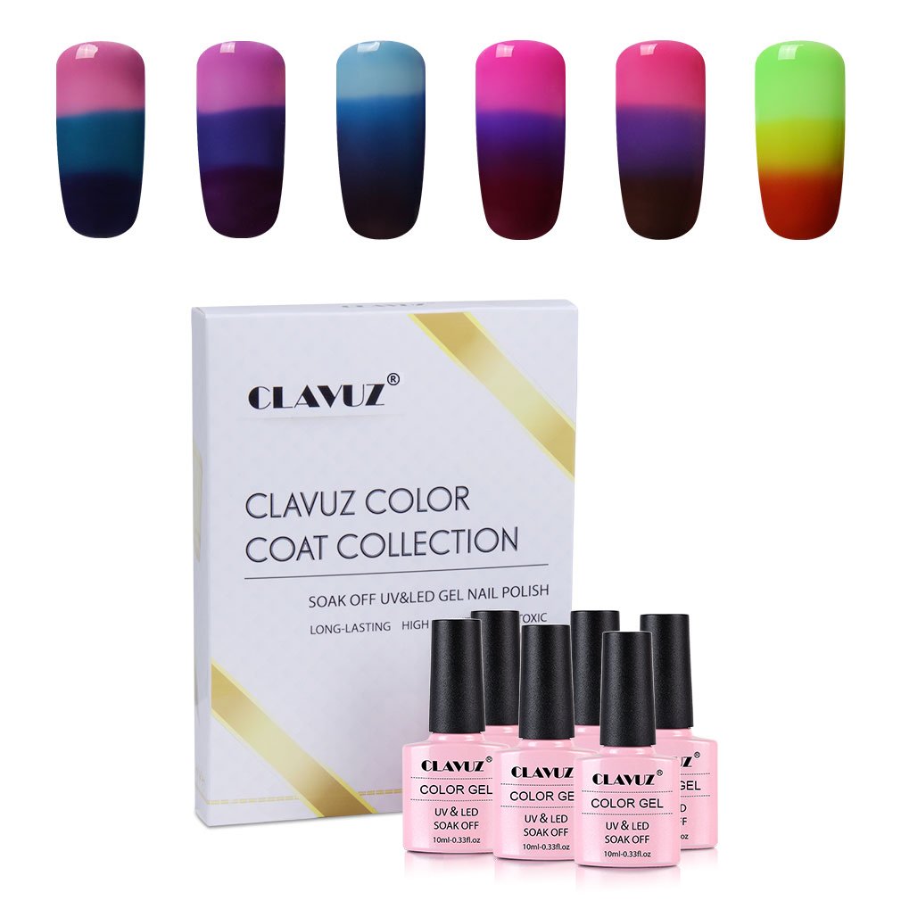 Gel Nail Polish, CLAVUZ Soak Off Color Changing Nail