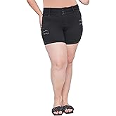 Royalty for Me Womens Royalty for Me Women´s Plus Essential 3-Button Fray Cuff Shorts