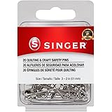 SINGER 00206 Quilting and Craft Safety Pins, Size 3, 20-Count
