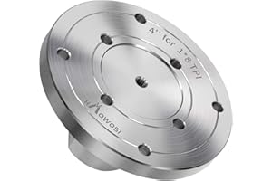 HAOWOSI 4" Steel Wood Lathe Faceplate,Faceplate for Wood Lathe,Lathe Face Plate Fit for 1" x 8TPI Spindle with Screwchuck
