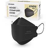 LEVENIS KN95 Face Masks 50 Pack, Breathable Comfortable and Disposable KN95 Mask, Black