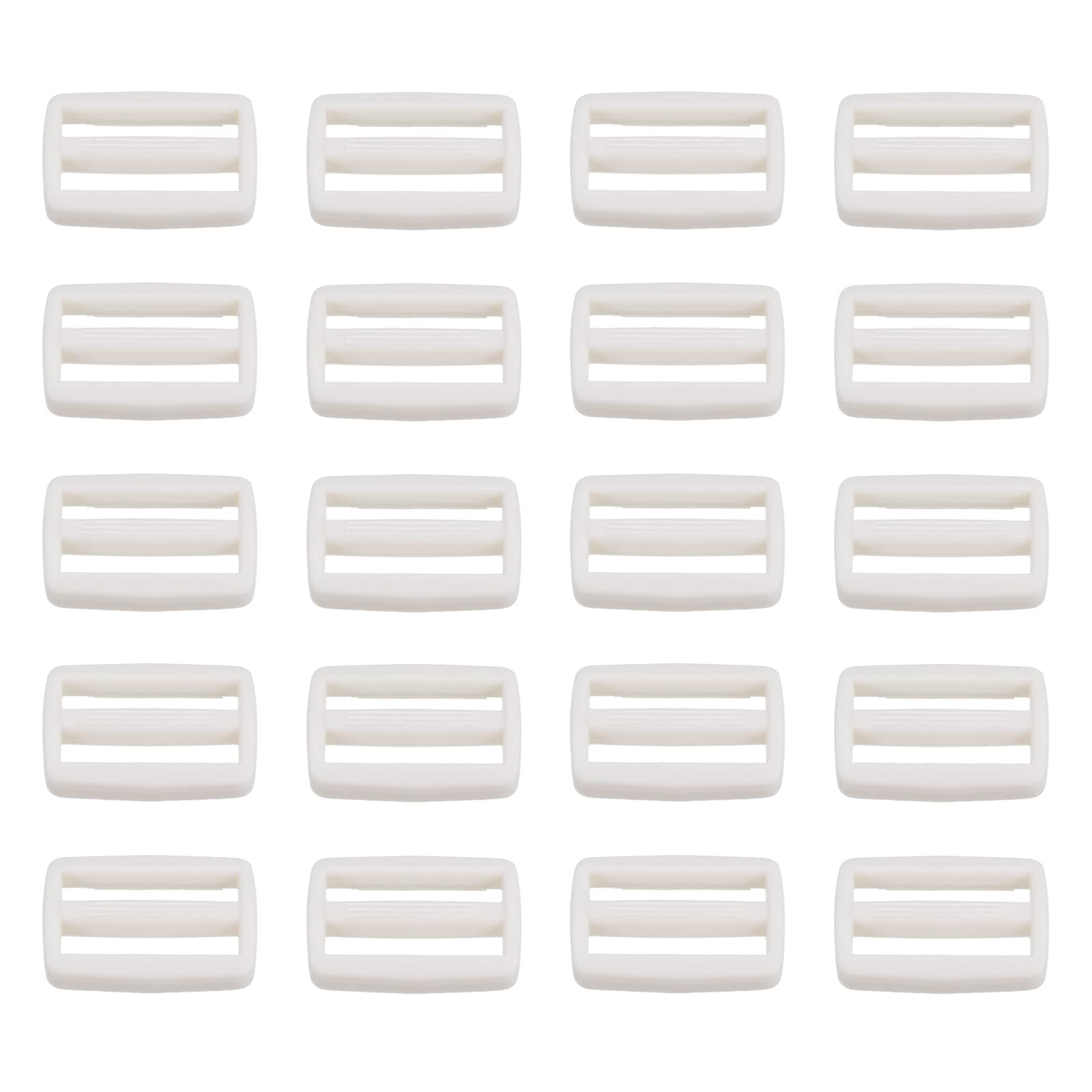 PATIKIL 1 Inch Tri-Glide Slide Buckles, 100 Pack Plastic Webbing Strap Fastener for Backpack Bag Belt, White
