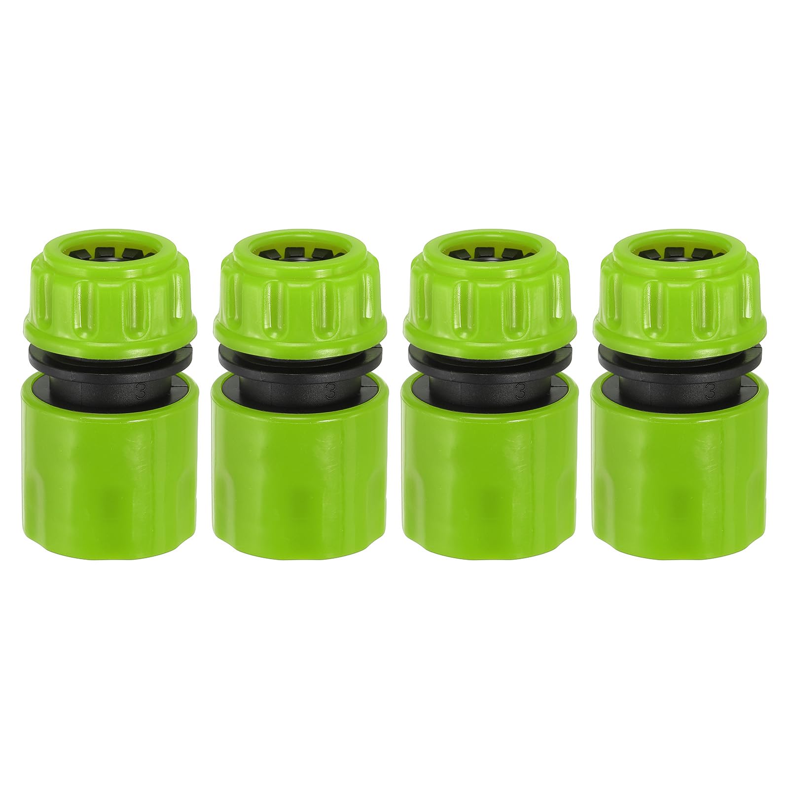 PATIKIL 1/2" Garden Hose Quick Connector Repair Extender, 4 Pcs Plastic Garden Water Hose Connectors Fittings Leakproof Design, Lime Green