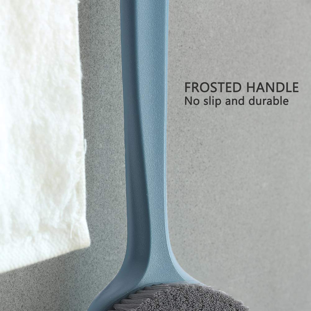Bath Body Brush with Comfy Bristles Long Handle Gentle Exfoliation Improve Skin's Health and Beauty Bath Shower Wet or Dry Brushing Body Brush (Dark Blue) : Beauty