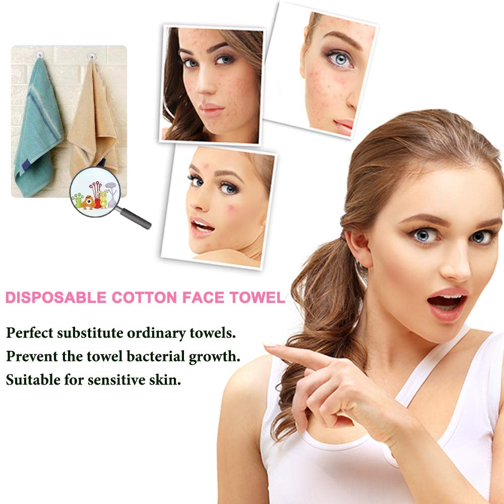 Cotton Face Towel, Cotton Dry Wipes for Your Facial Towels, Makeup Remover Cloth, Facial Cleansing Wipes, Dry Baby Wipes, Thick and Soft Natural Premium Cotton Material for All Skin Types.: Beauty