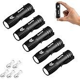 KunHe 5 Pack Mini Flashlight Rechargeable Bulk USB-C Small High Lumen Flashlight Clip-on Portable Pocket Flash Light for EDC Emergency Home Use Stocking Stuffers