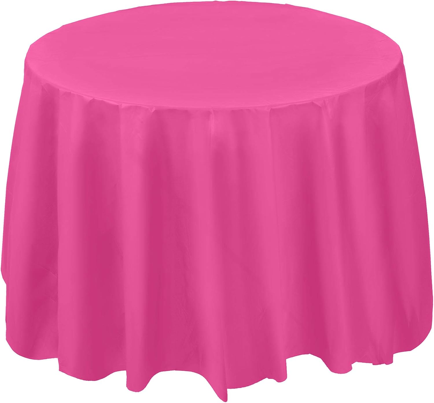 Unique 99137 Round Pink Plastic Tablecloth, 84", 1Ct: Toys & Games