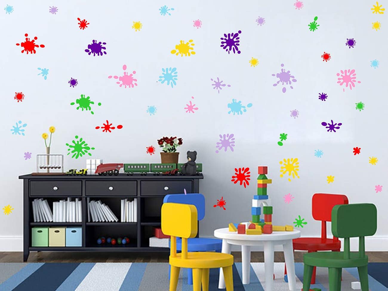 Paint Splatter Wall Decals Paint Splatter Fabric Colorful Wall Decals Rainbow Color Home Décor