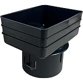 4x5x4 Universal Downspout Adapter &ndash; Fits 4x5 Downspout to 4&rdquo; Drain Tile &ndash; Made in Iowa, USA &ndash; Gutterworks Mfg (Black)