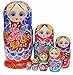 Moonmo 7pcs Beautiful Handmade Wooden Russia Nesting Dolls Gift Russian Nesting Wishing Dolls Colorful Graphics Matryoshka Traditional.