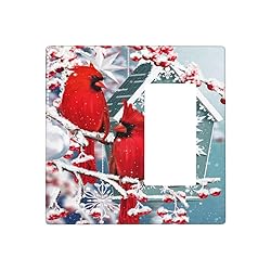 Pznen Light Switch Cover, Cardinal Winter Snowy