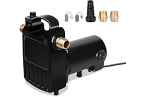 Smartbot 1/2 HP Non-Submersible Transfer Pump - 1560 GPH Portable Cast Iron High Pressure Utility Water Pump with Built-in On/Off Switch, Hose Connectors & Suction Strainer