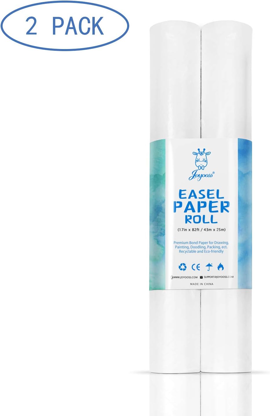 Joyooss Easel Paper Roll, 17 inches by 82 feet, Art and Craft Paper, Painting Paper for Kids - 2 Pack: Toys & Games