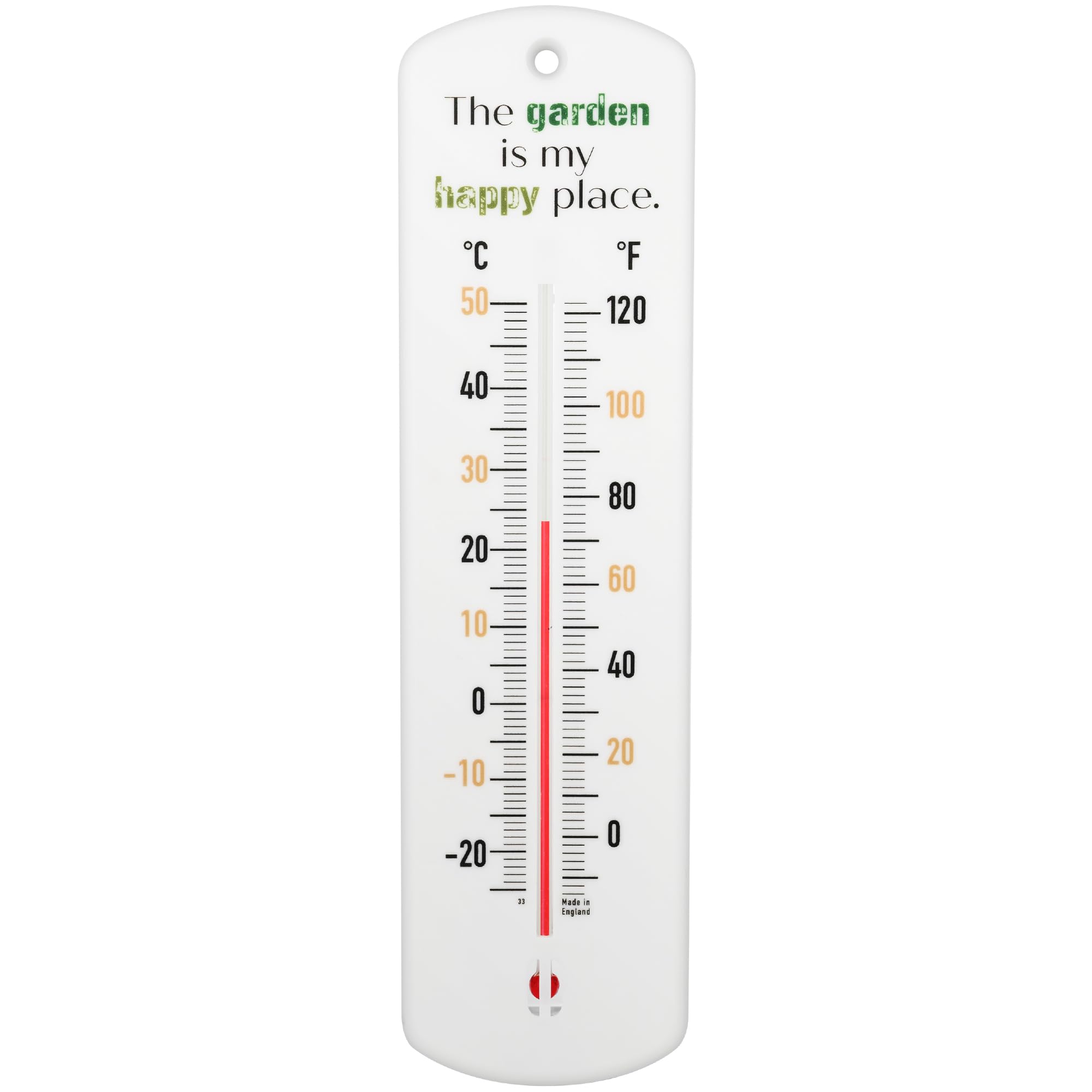 Greenhouse Thermometer - 240 mm Classic Garden Thermometer Gift For Outdoor Use In Garden Greenhouse Shed Allotment Accessories Ideal Gifts (Happy Place)